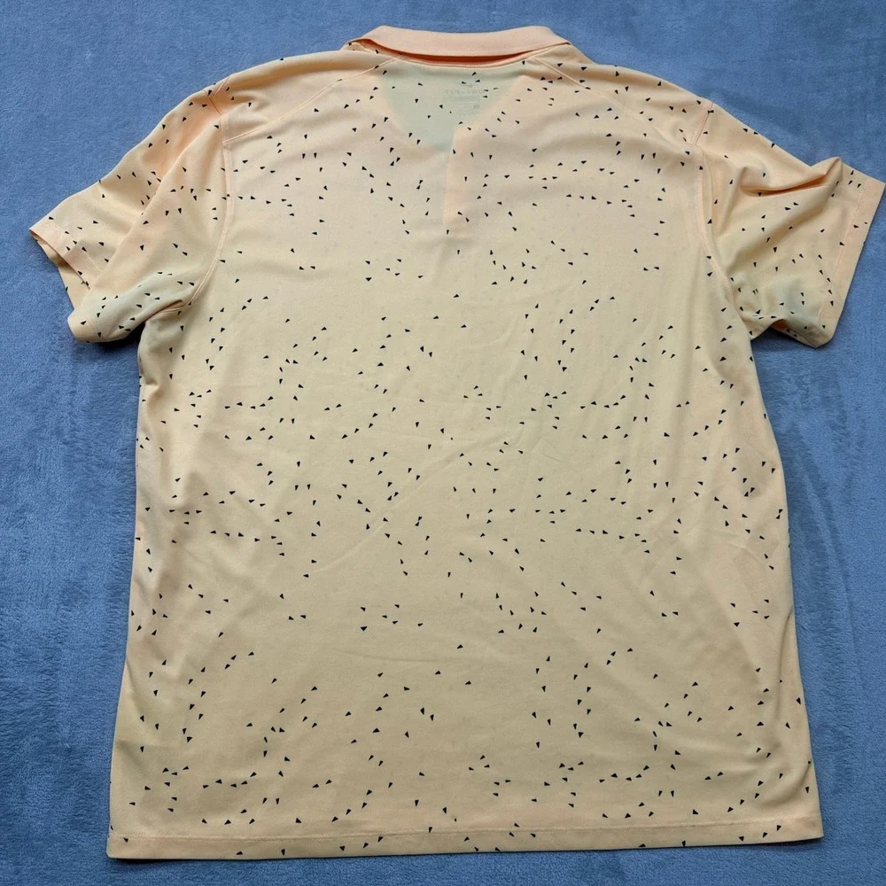 Nike Polo‎ Shirt Mens XL Peach Dri-FIT Golf Traingle Print All Over Geometric